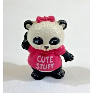 Vintage 1981 LJN Pammy Panda Shirt Tales Figure Pink Cute Stuff Hallmark Toy